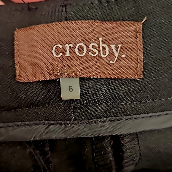 Crosby. Black Belted Culotte Ankle Pants Slacks Trousers Sz 6 - Picture 3 of 6